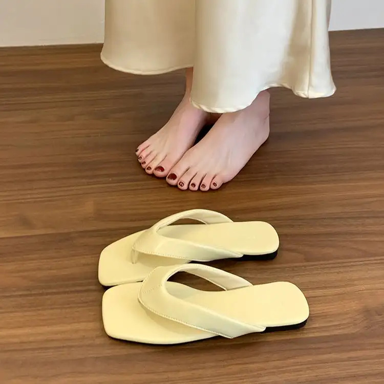 womens non   flops lightweight soft sole slip on shoes with cushioned pu outsole slip resistant for home beach travel   in   tan beige womens house shoes casual footwear indoor slippers opentoe style  able lining   slippers   Product details 5