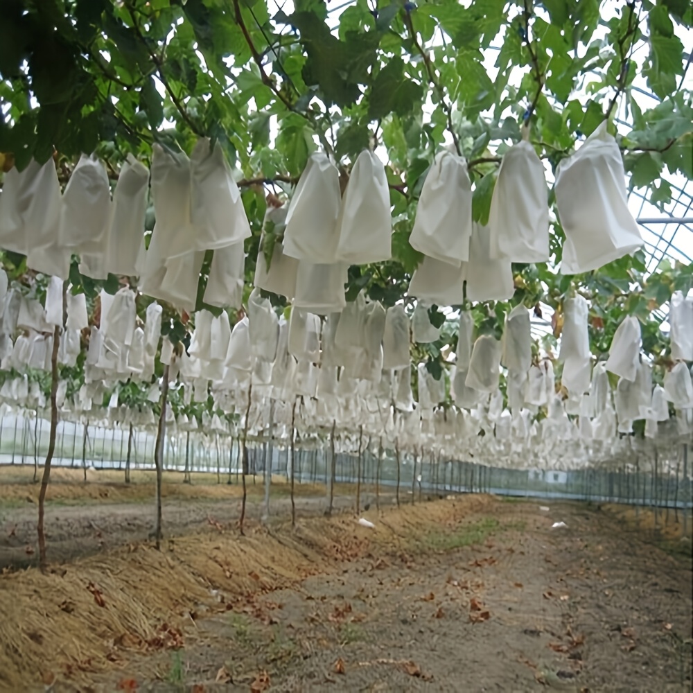 TEMU 120 White Mesh Fruit Protection Bags – Made With Durable Pp Non-woven Fabric, Insect And , Suitable For And Home Gardening, An For Plant