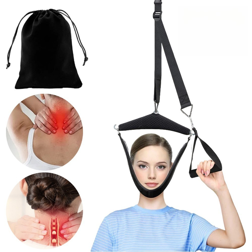 Cervical Traction Rope Neck Physical Assistance Spinal Pressure Portable, Perfect For Home Use, Office , Daily Neck Care Routines