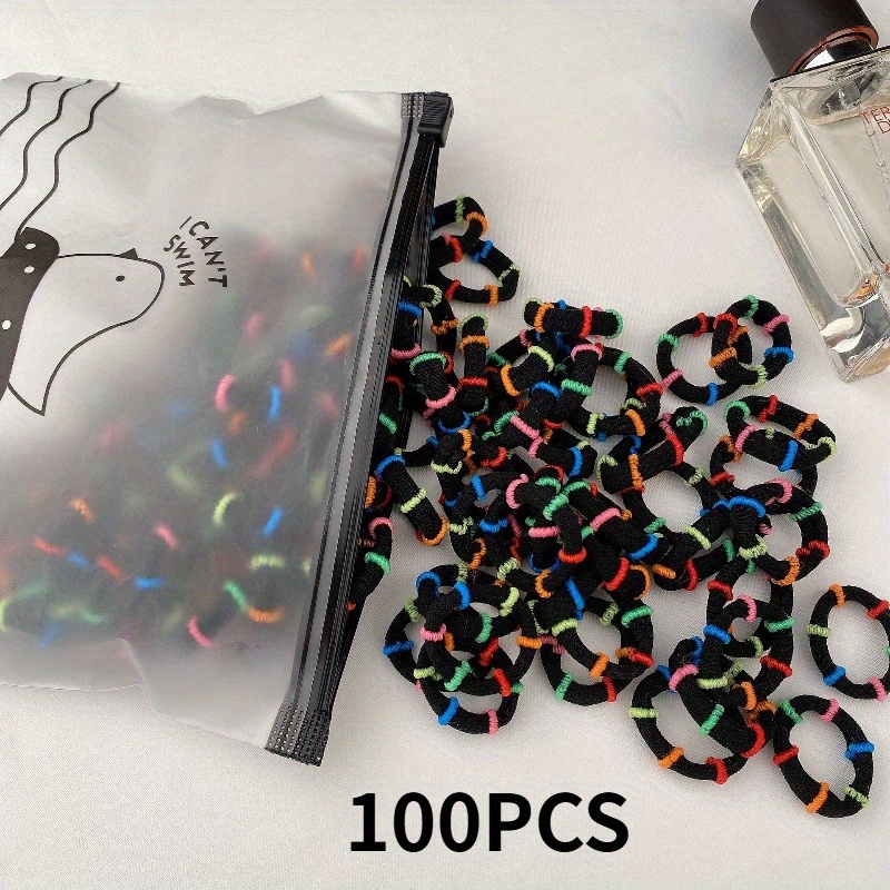 Bulk 100pcs Colorful Hair Bands, Soft Microfiber