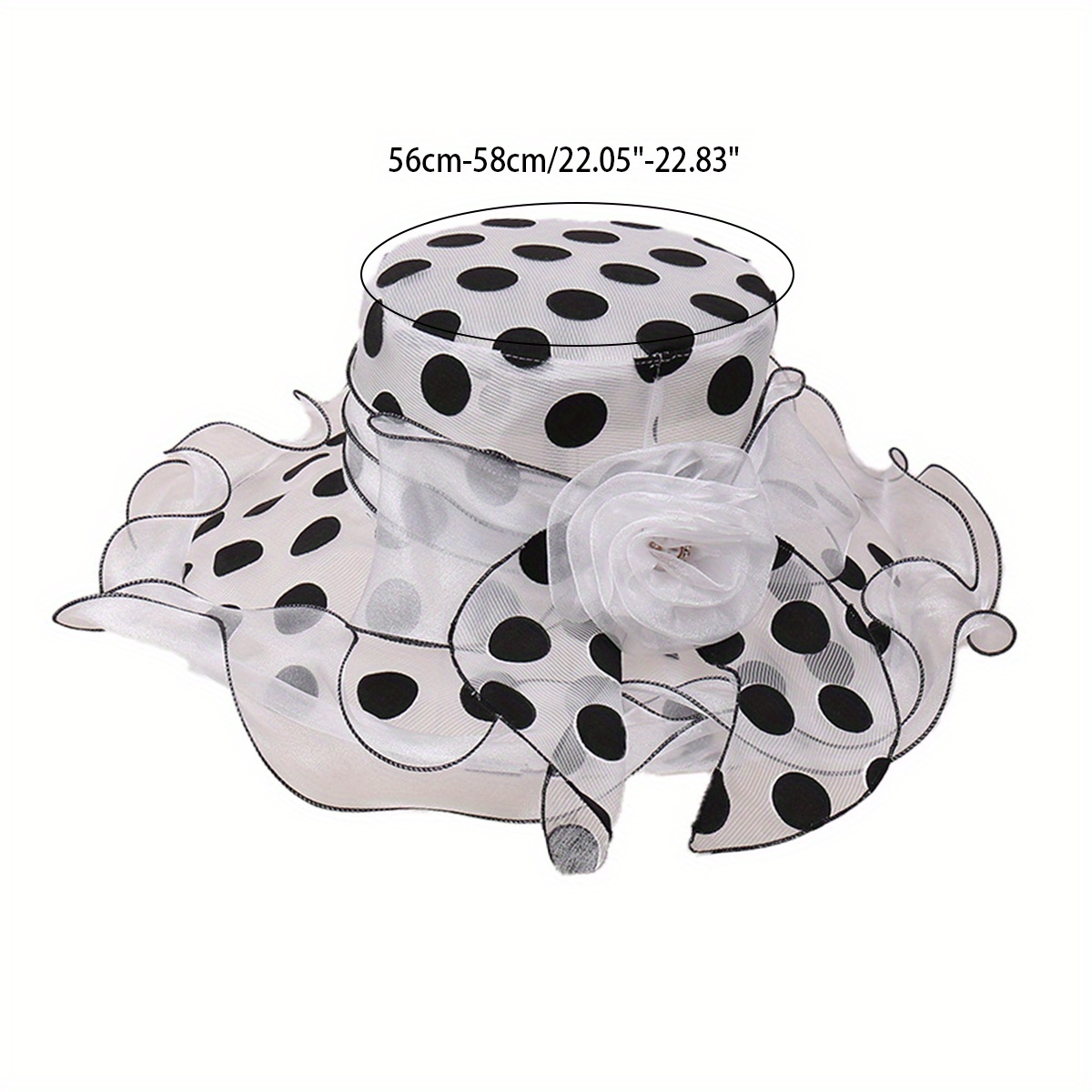 womens lightweight organza cloche bowler hat rose polka dot  display picture 1