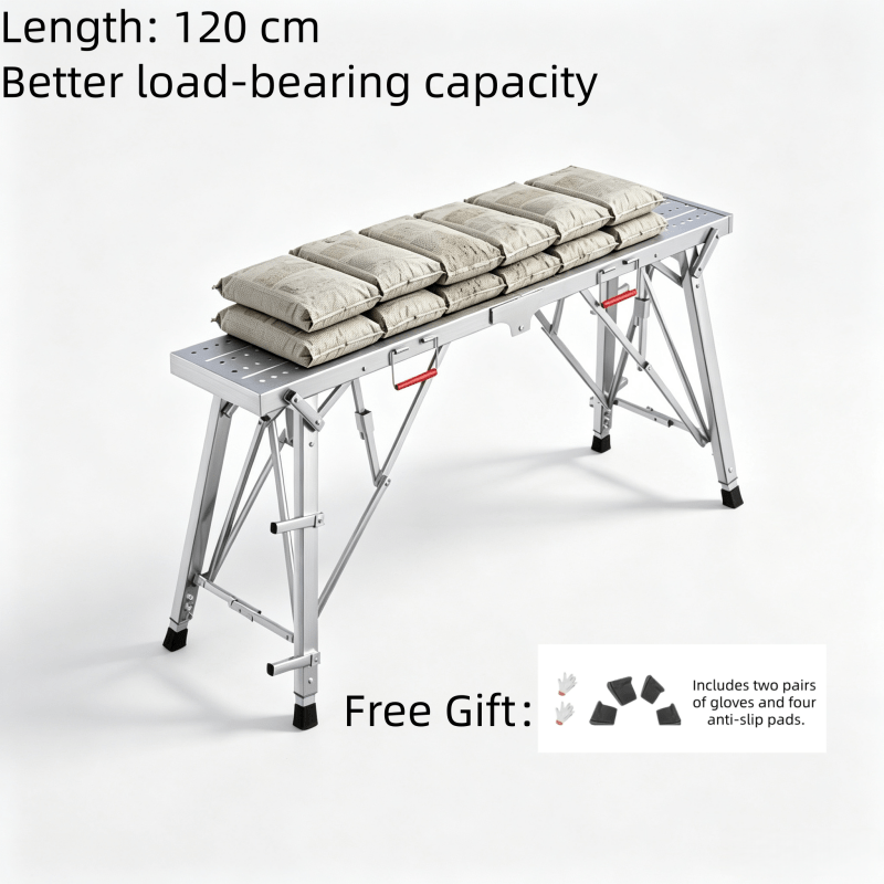 TEMU Heavy-duty Scaffolding Featuring A Foldable, Height-adjustable, And Thickened Work Platform With A Fully Perforated, Non-slip Tread Design;
