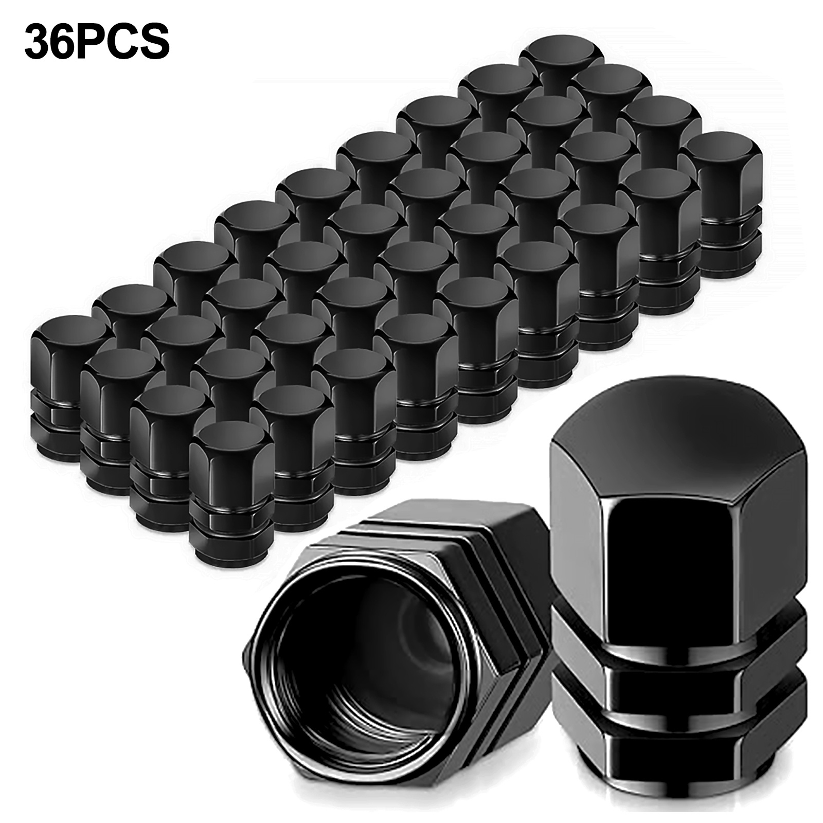TEMU Juego de 36 tapones universales de aluminio para válvulas de neumáticos de coches y motocicletas