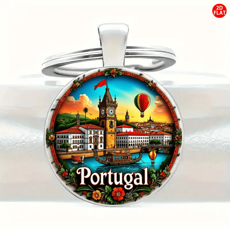 TEMU Llavero 2D, 1 Pieza - Mini Paisaje y Monumento de Portugal, Recuerdo Duradero, Regalo de , Aniversario y Fiestas, Accesorio de Viaje, Diseño