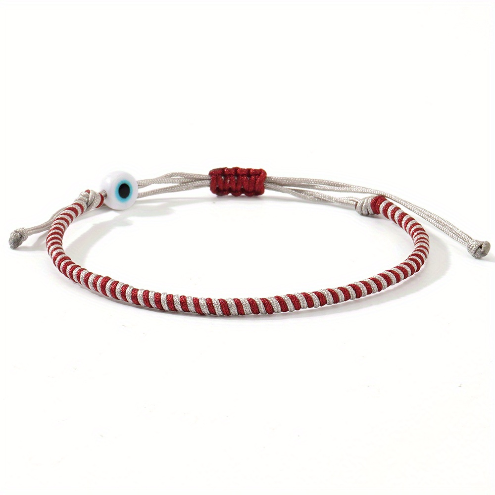 Boho Tribal Beaded Bracelet with Evil Eye Charm