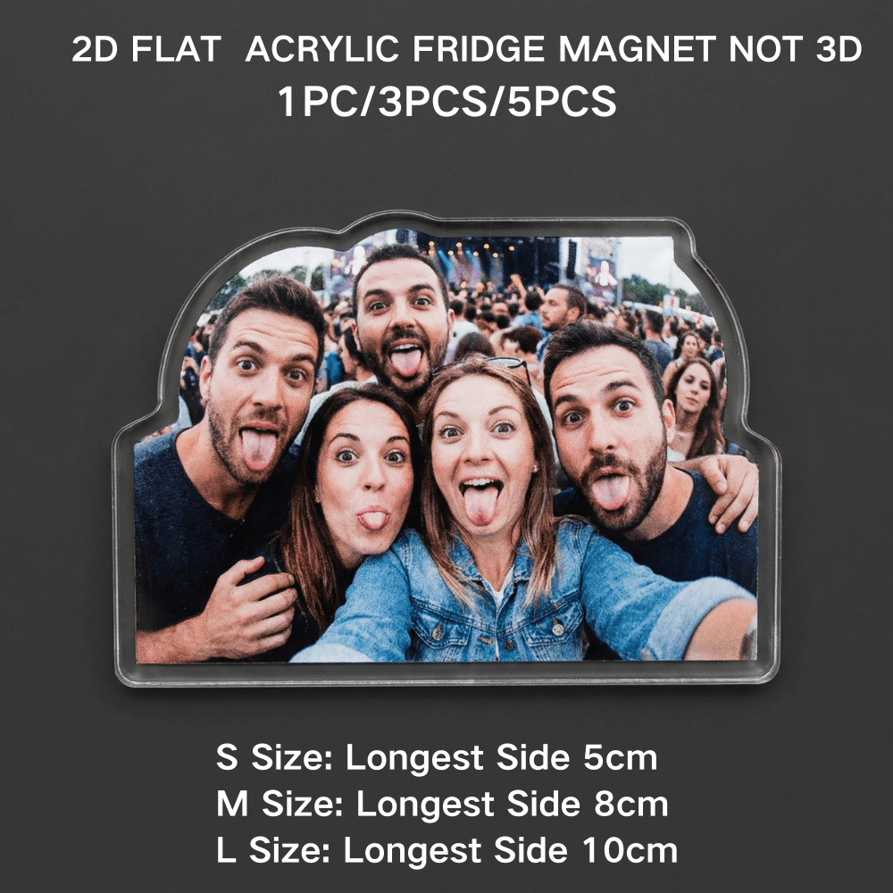 TEMU Stampa piatta 2D, Magneti frigorifero personalizzati in acrilico con qualsiasi foto, Diverse dimensioni disponibili, Foto di personalizzate/Foto