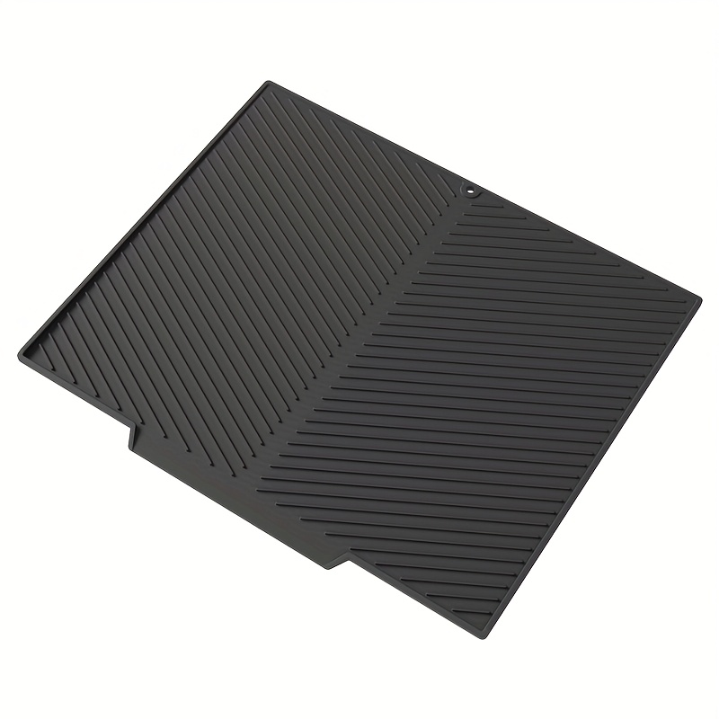 Image of Xhsgx Large Kitchen Non-slip Silicone Drying Mat, Multi-functional Dishware Organizer With Built-in Drainage , Heat-resistant And Easy To Clean, Suitable For Countertops, Sinks, And Refrigerators