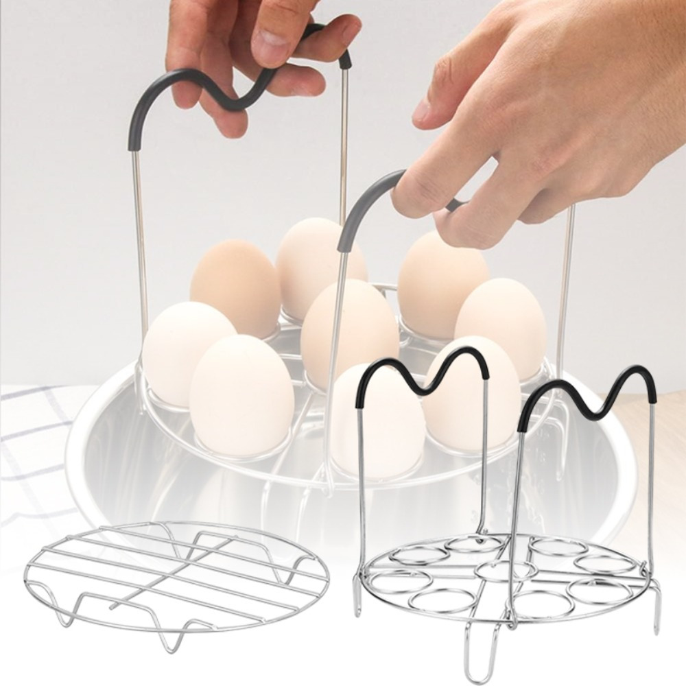 Grille Vapeur Pliable En Inox Avec Poignées Silicone - Compatible Autocuiseurs 6L Et 8L - 19,7x15,6 Cm - 5