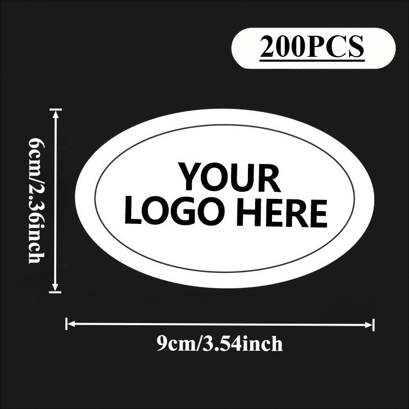 TEMU Custom /100/200pcs Oval Stickers, Pre-die-cut High Quality Stickers Ready To Peel And Stick, 3:2 Ratio Personalized Oval Stickers, Support