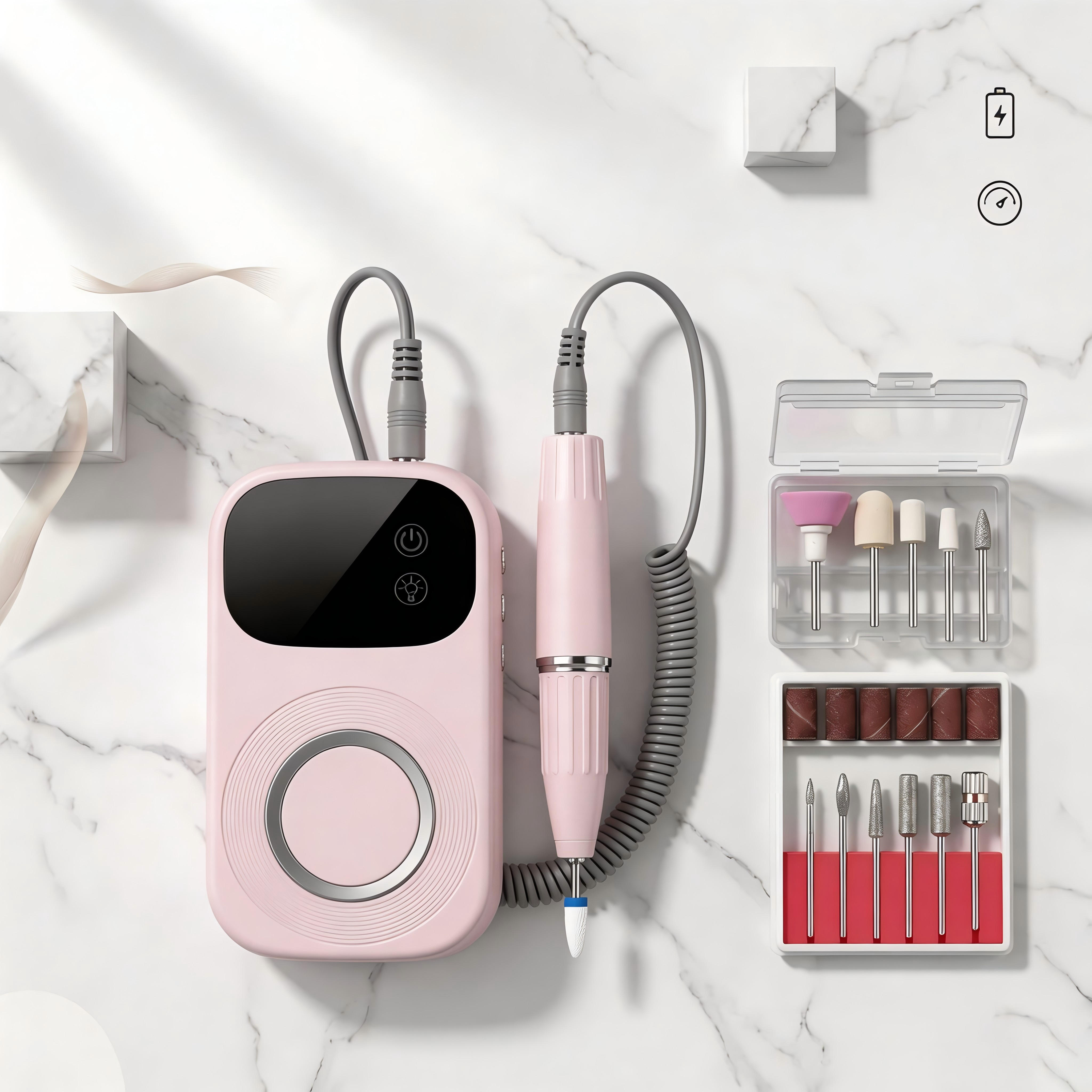 Portable Electric Nail Drill with Nail Lamp, Professional Set