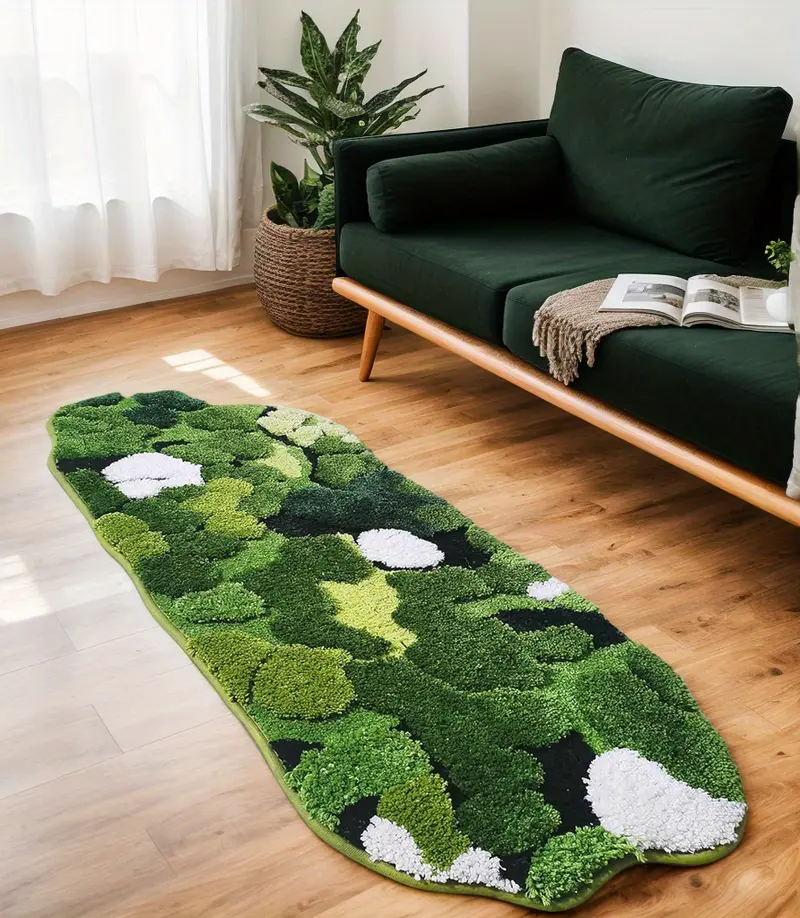 cute and leaf shaped design for bathroom rug long rectangular absorbent and non slip shaggy bath mat bathroom mat moss rug green bathroom rugs cute bath rug bathroom runner Product details 6