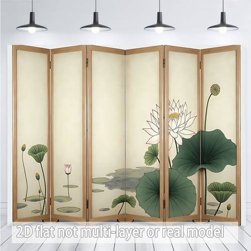 2d flach, 2d flaches banner 1 stück faltbarer trennwandschirm mit lotusblatt- lotusblumenmustern, geschenk für partyplaner, polyester-banner, 2d flach, fotografie-hintergrund zum fotografieren