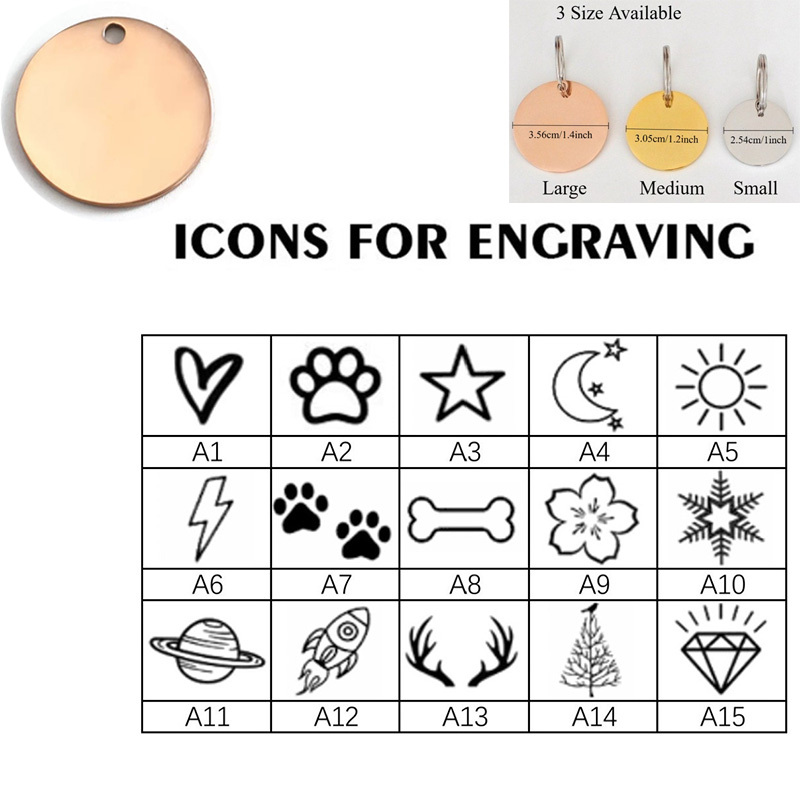 TEMU Custom Engraved Stainless Id Tag With - Personalized Pet Identification Tag For Collars, Christmas Gift For Dogs, Stylish Collar Accessory &