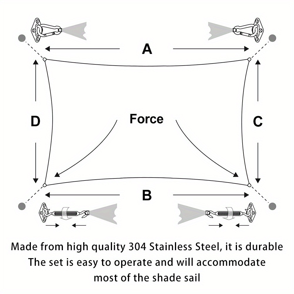 garden sun shade sail fixing kit canopy awning hardware fittings repair set sun shade fixing kit shade sail fittings awning fittings shade sail repair set awning attachment shade sail attachment garden supply   stainless   details 2