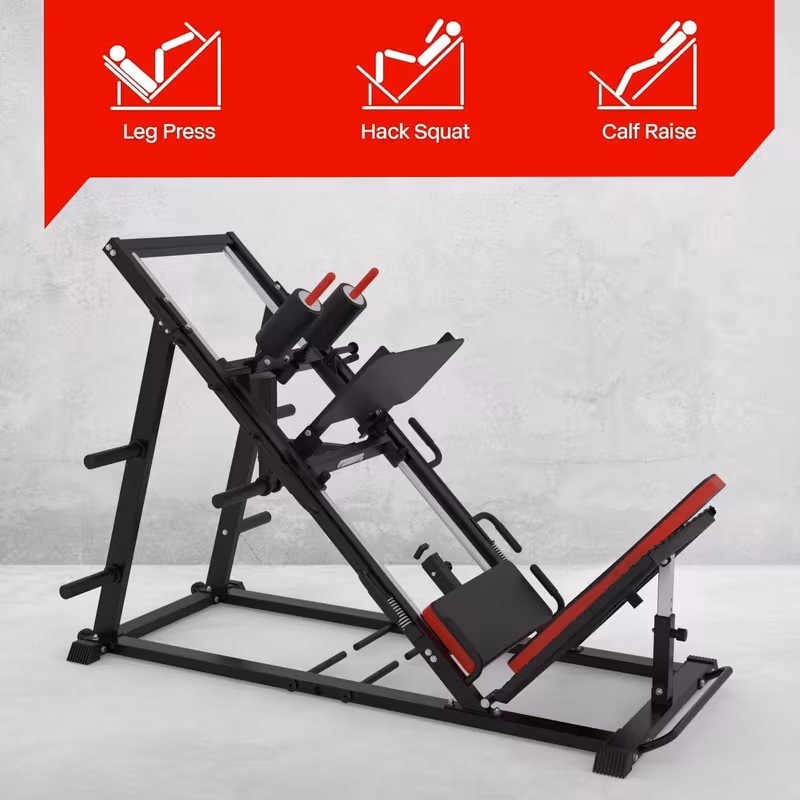 leg press squat machine adjustable leg machine lower body special leg machine squat leg press combo with 11 13 shoulder width 3 level safety stops calf block for home gyms Product details 3
