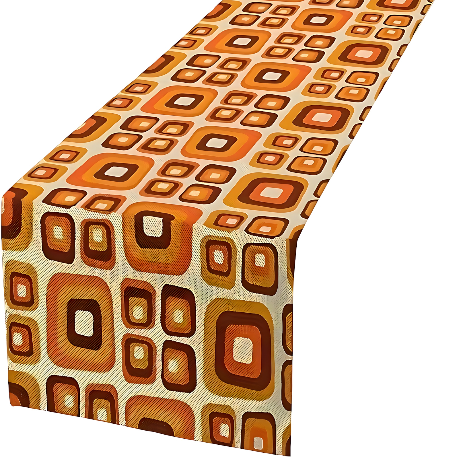 TEMU Rectangular Decorative Tablecloth With 2d Printed Patterns, Featuring A Vintage 70s - A Bohemian Style Polyester Table Cover Suitable For Use,