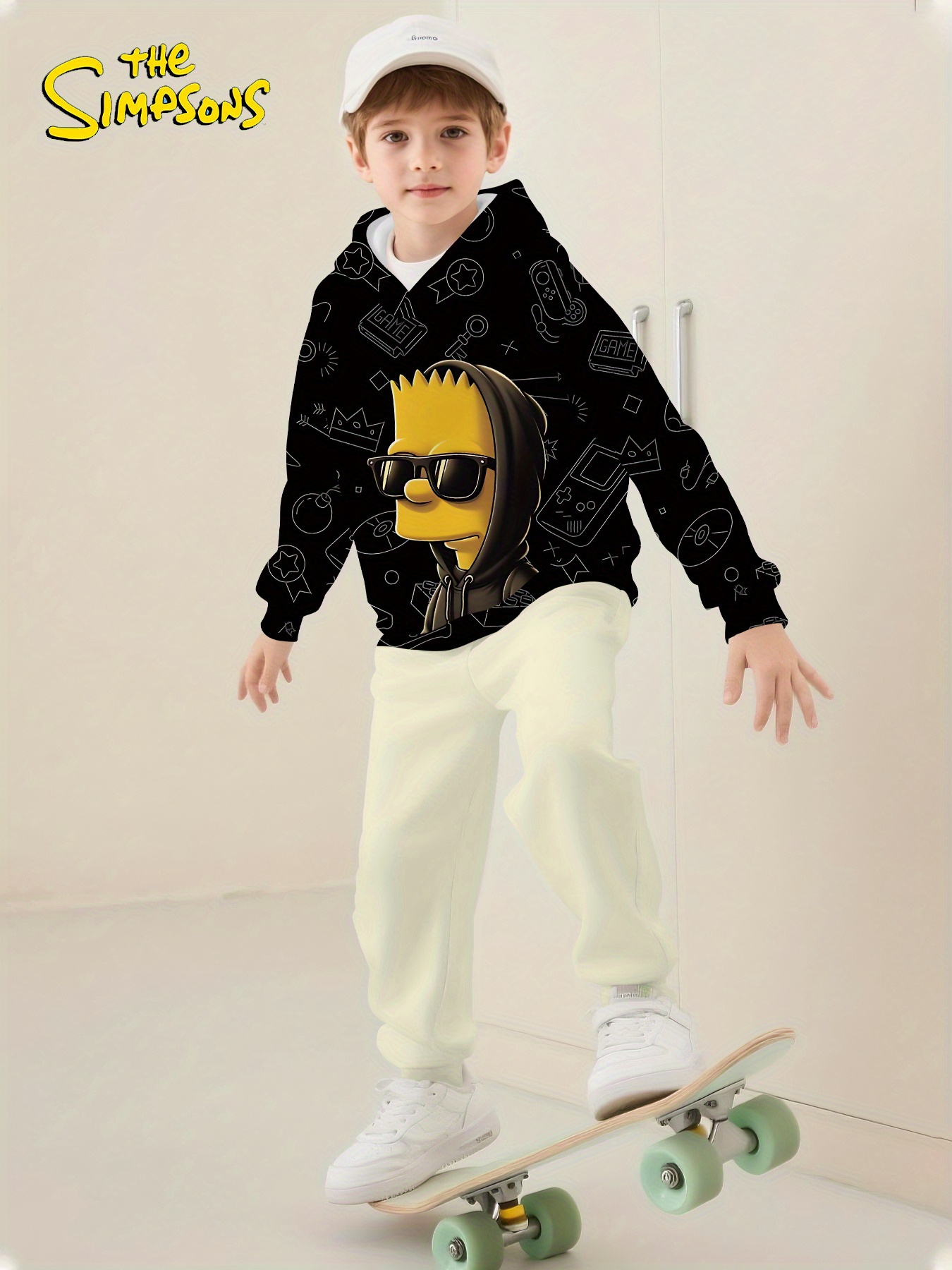       boys hoodie 3d cartoon print black pullover with vibrant characters 100 polyester regular fit casual   wear perfect gift for fans boy hoodie   apparel   graphic design durable fabric mixed color 0