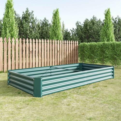 raised garden bed kit metal raised bed 6x3 7x0 98ft for flower planters vegetables herb green silvery