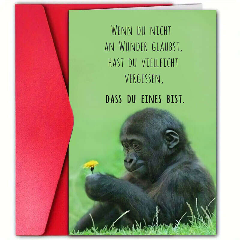 TEMU 1 German Encouragement Card With Envelope - "wenn Du Nicht Ein Glaubt" Inspirational Greeting Card, Suitable For , Family, - Paper Card For