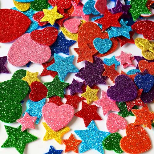 150pcs glitter foam stickers self multicolor stars and craft supplies for greeting cards home decoration and art projects greeting card decoration vibrant decoration self design cute stickers