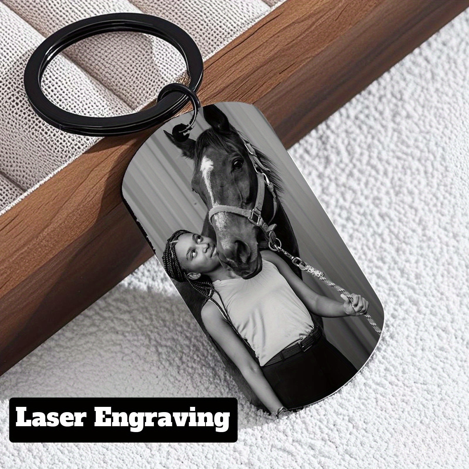 Image of [picture Customization] Custom Keychains With Pictures, Personalized Keychains With Laser Engraved Photos/text, Suitable For Men, Dads, Gifts, Unisex
