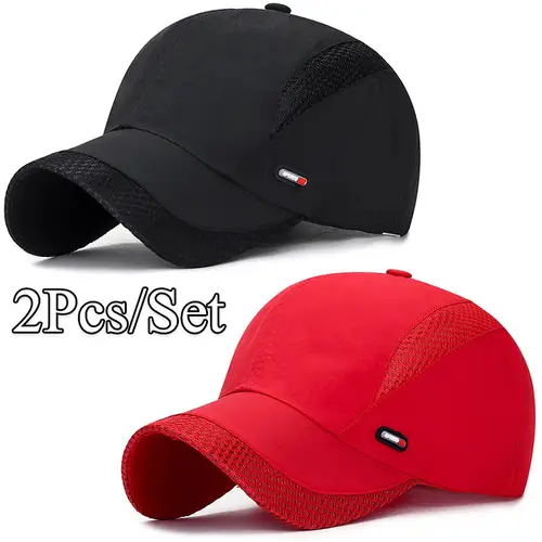 2pcs lightweight breathable baseball caps for men women unisex polyester duckbill hats with mesh back panel black for outdoor sports outdoor sports caps funky baseball cap lightweight headgear baseball accessories
