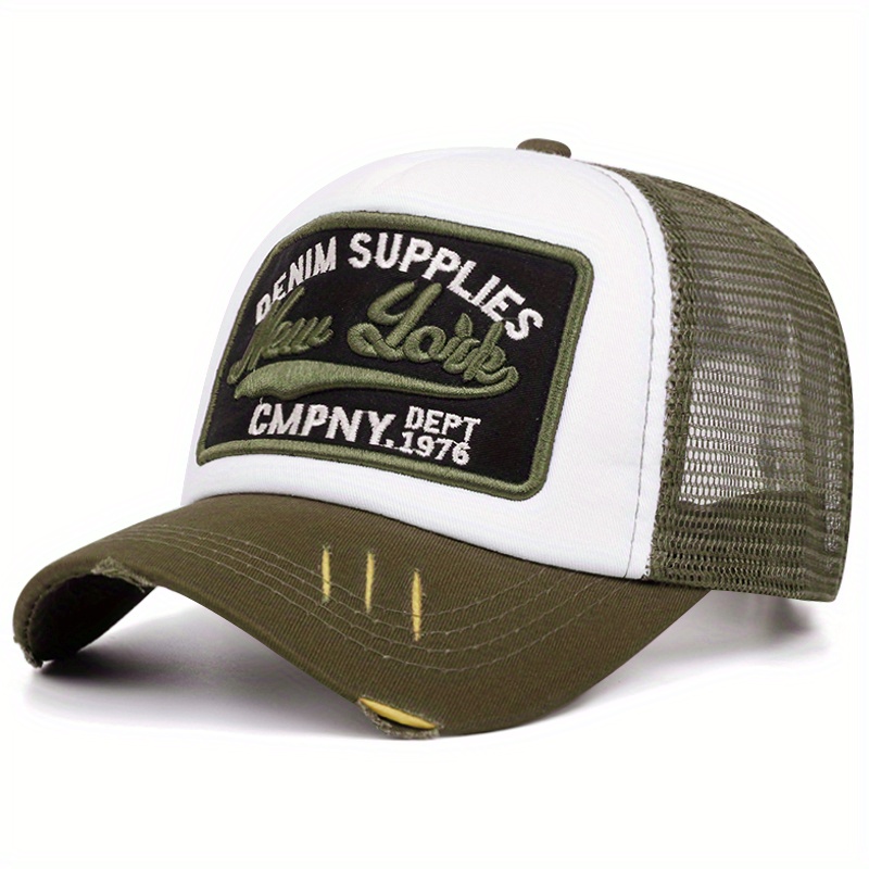 Image of Men&;s Retro Vintage Trucker-inspired Baseball Cap - Lightweight Breathable Mesh Back With 3d Lettering & Nyc Taxi Patch, Hat For Casual & Themed Events (father&;s Day, ) - Stylish Gift For Men.woven