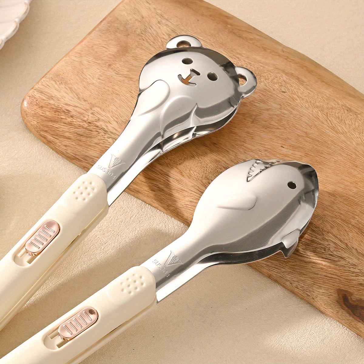 Heavy-Duty Stainless Steel BBQ Tongs, Multi-Purpose Kitchen Serving Tool