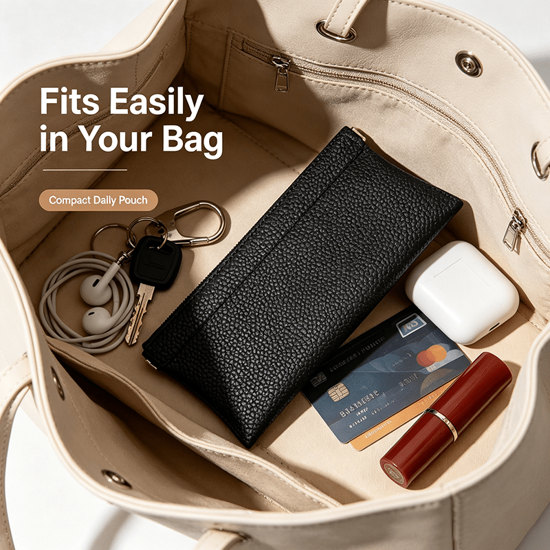 TEMU Billetera Larga Retro de Material PU con Cierre Automático, con Botón a Presión Automático, Tarjetero Retro para Guardar Efectivo, Bolso Unisex