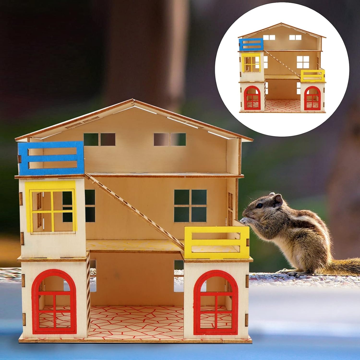 Hamster Castle Villa with Ladder for Small Animals