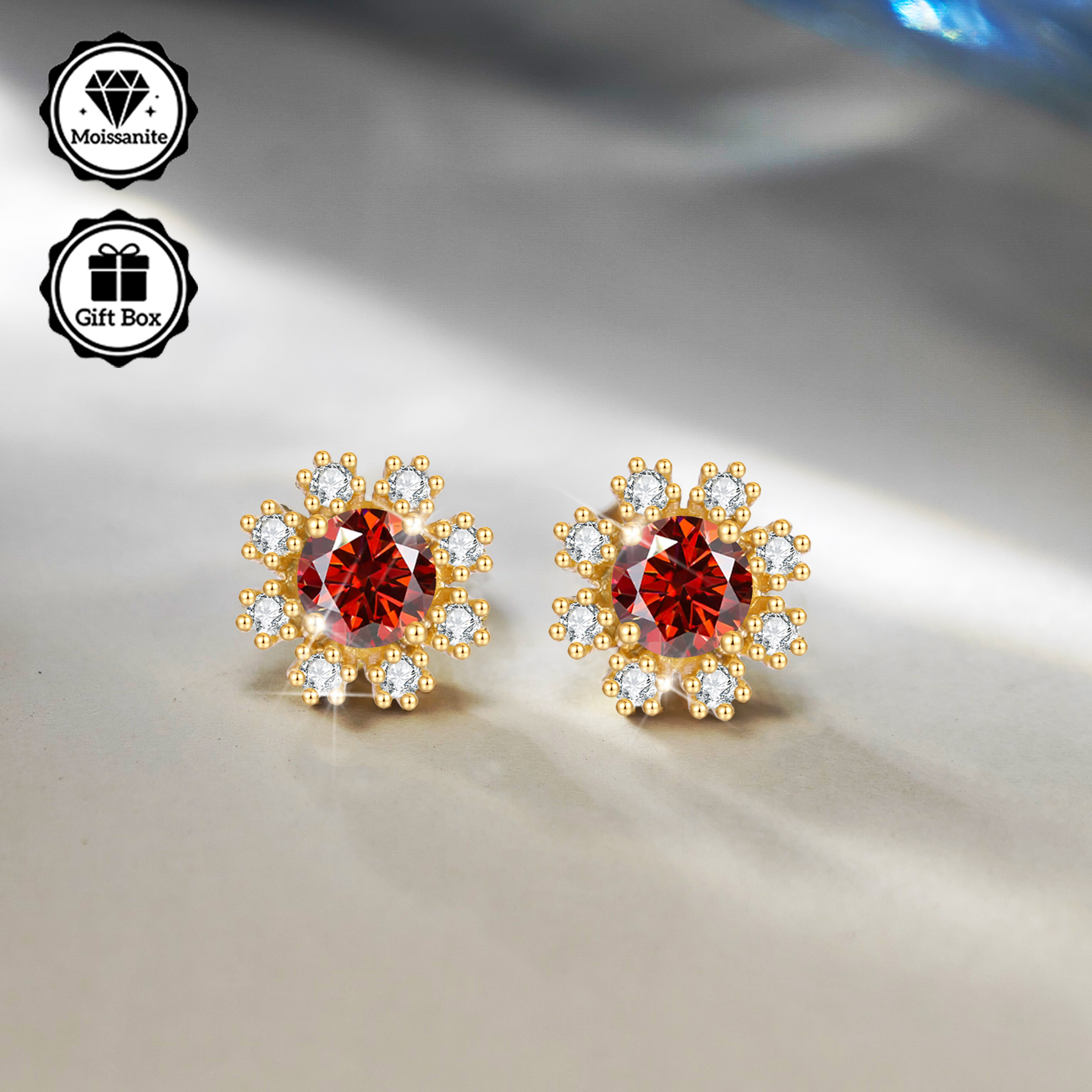 TEMU Un ensemble de 2 boucles d'oreilles à clous avec de la moissanite de 1 carat, boucles d'oreilles minimalistes pour hommes, boucles d'oreilles