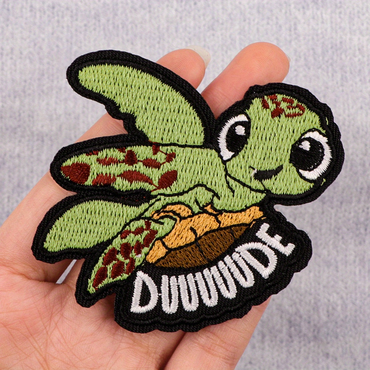 Turtle Patch Embroidered Painted Turtle Iron-On Patch - 2.5 Inch Applique For Hats, Jackets, Bags Turtle Velcro Patch - Foto 3