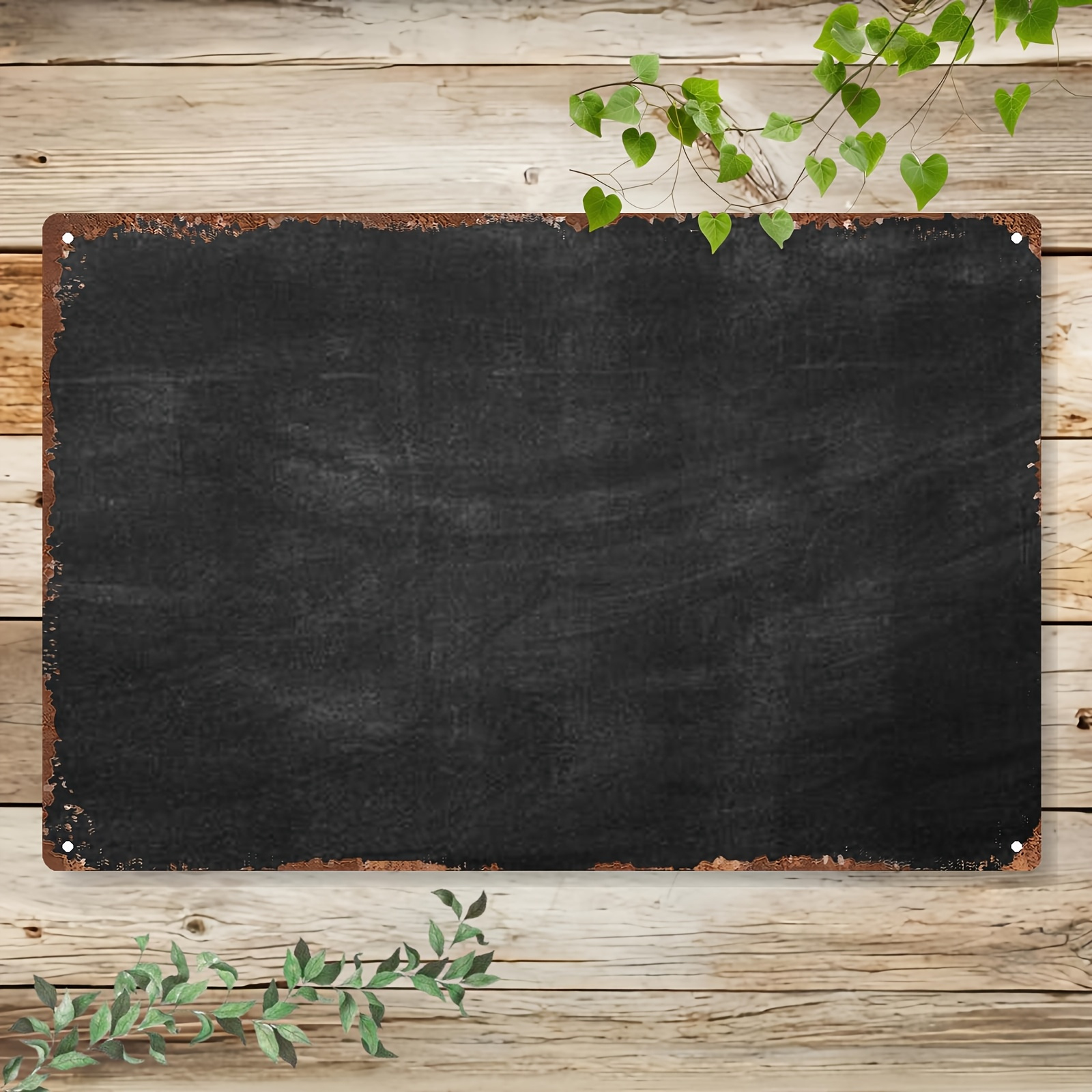 2d flat vintage black iron chalkboard sign rustic distressed metal wall board with chalk suitable surface 20 32x30 48cm iron chalkboard panel for kitchen bathroom living room office retro chalkboard for notes decor easy mounting no 2d