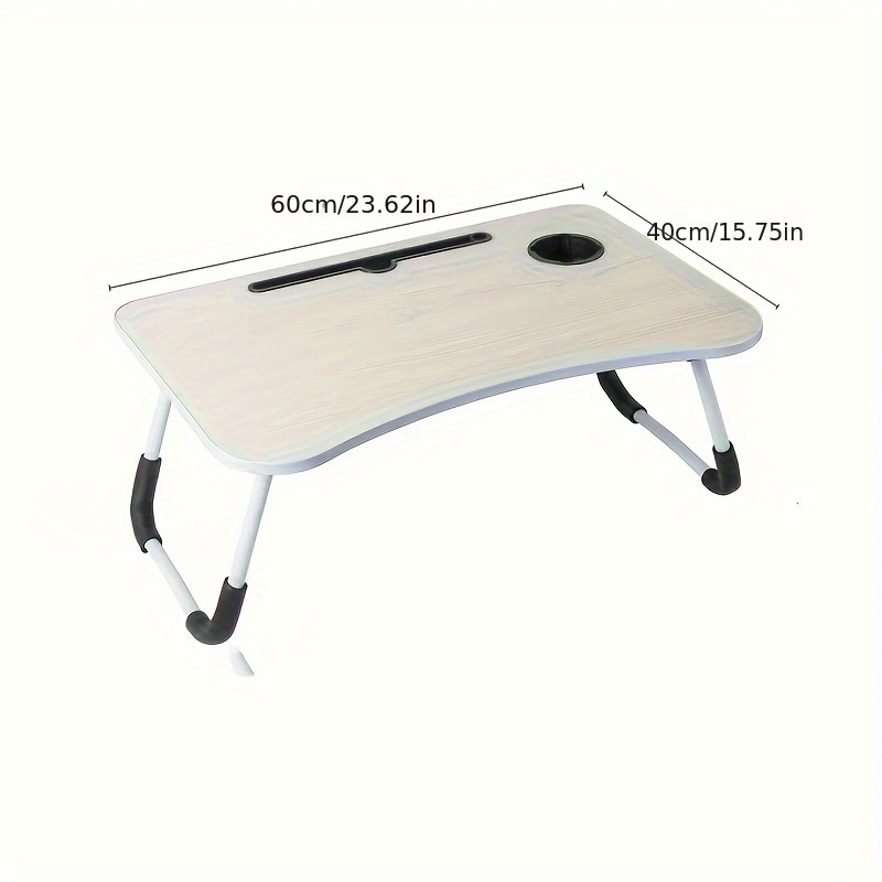 portable folding table laptop desk for   cup holder and tablet slot suitable for work students to learn reading and writing suitable for bed sofa picnic floor details 2