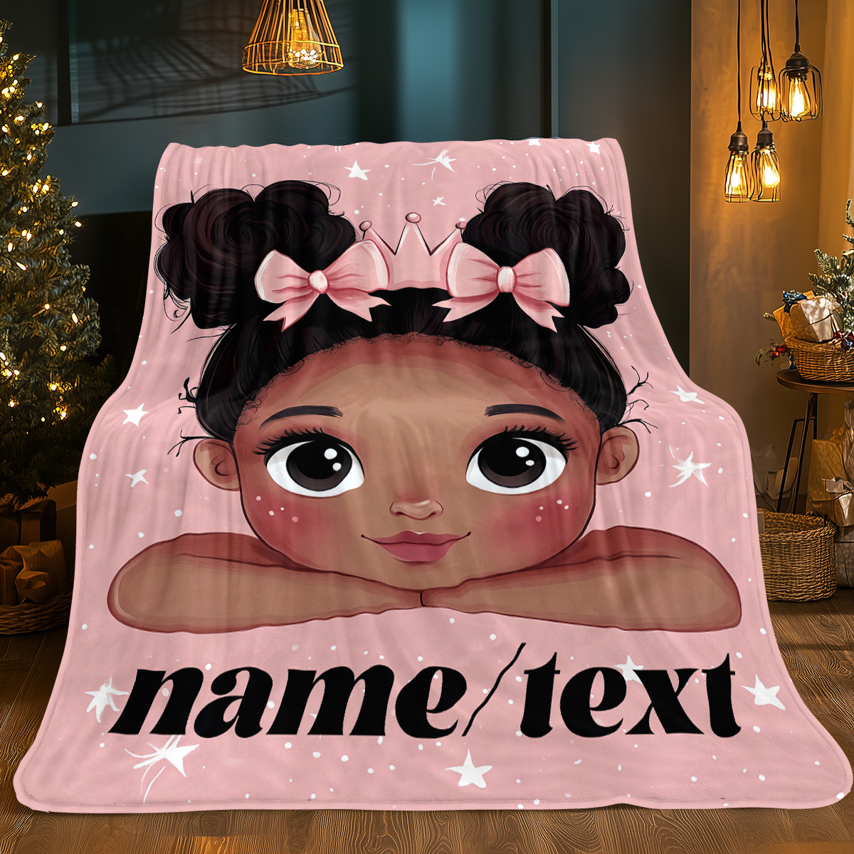 TEMU Custom Name Cute Girl Blanket-lightweight Flannel Home Furnishings Bedding Blanket Suitable For Sofas Beds Travel Camping Living Rooms Offices