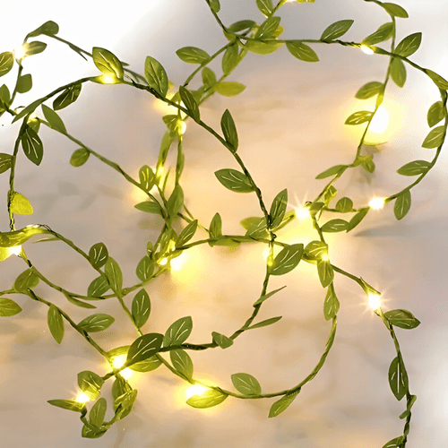 5m 50led artificial ivy garland string lights vine with warm white leds battery not included for wedding decoration graduation season decoration spring decoration birthday party decoration valentines day decorations indoor decor