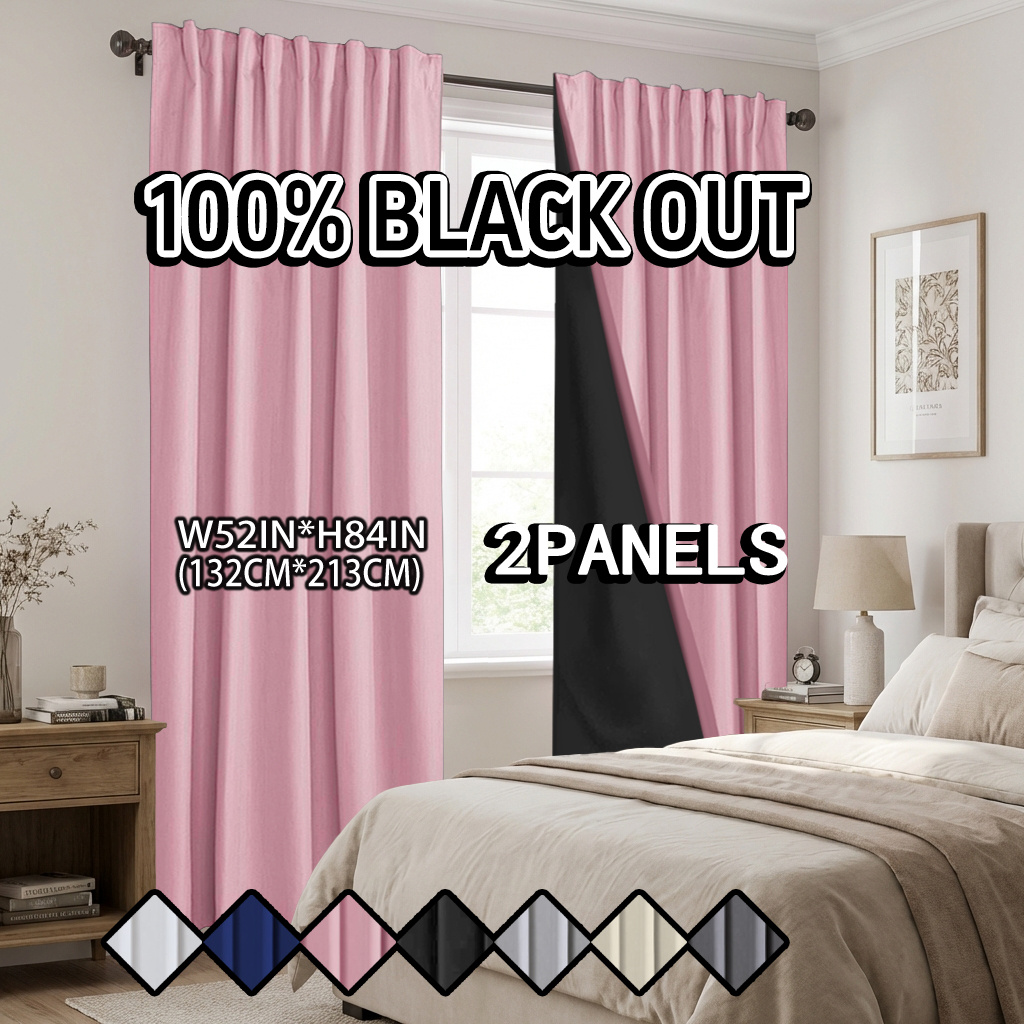 TEMU 2pcs Pack, 100% Blackout Thermal Curtains, Privacy Protection, Warm Noise Insulation, Darkening Room, Rod Hanging Curtains, Partition Curtains,