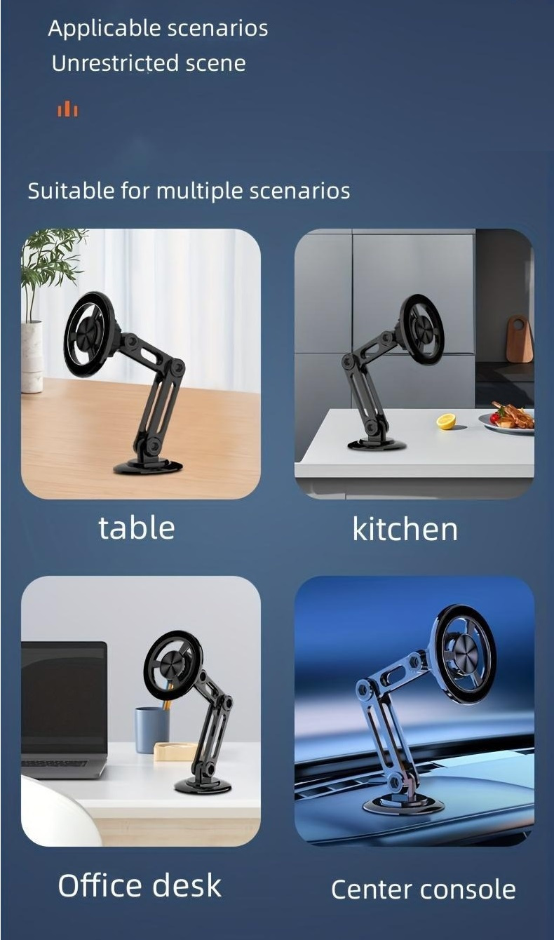 Car Phone Holder, Magnetic Universal Magnet Phone Mount For All Cell Phone Holder Stand, Adjustable Retractable Car Phone Mount - Multifunctional Telescopic Arm, Waterproof, Adjustable mobile phone Stand, Lazy Stand, It Can Rotate 360 Degrees And Be Adjusted With One Hand