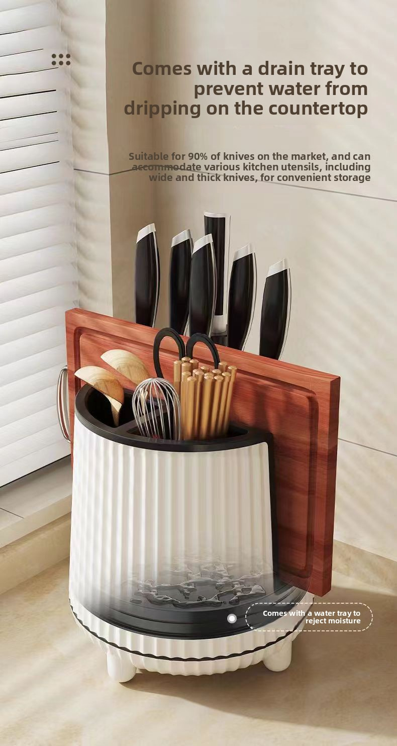 kitchen storage rack multi functional organizer knife and cutting board holder home kitchenware storage artifact no drilling required mobile Product details 1