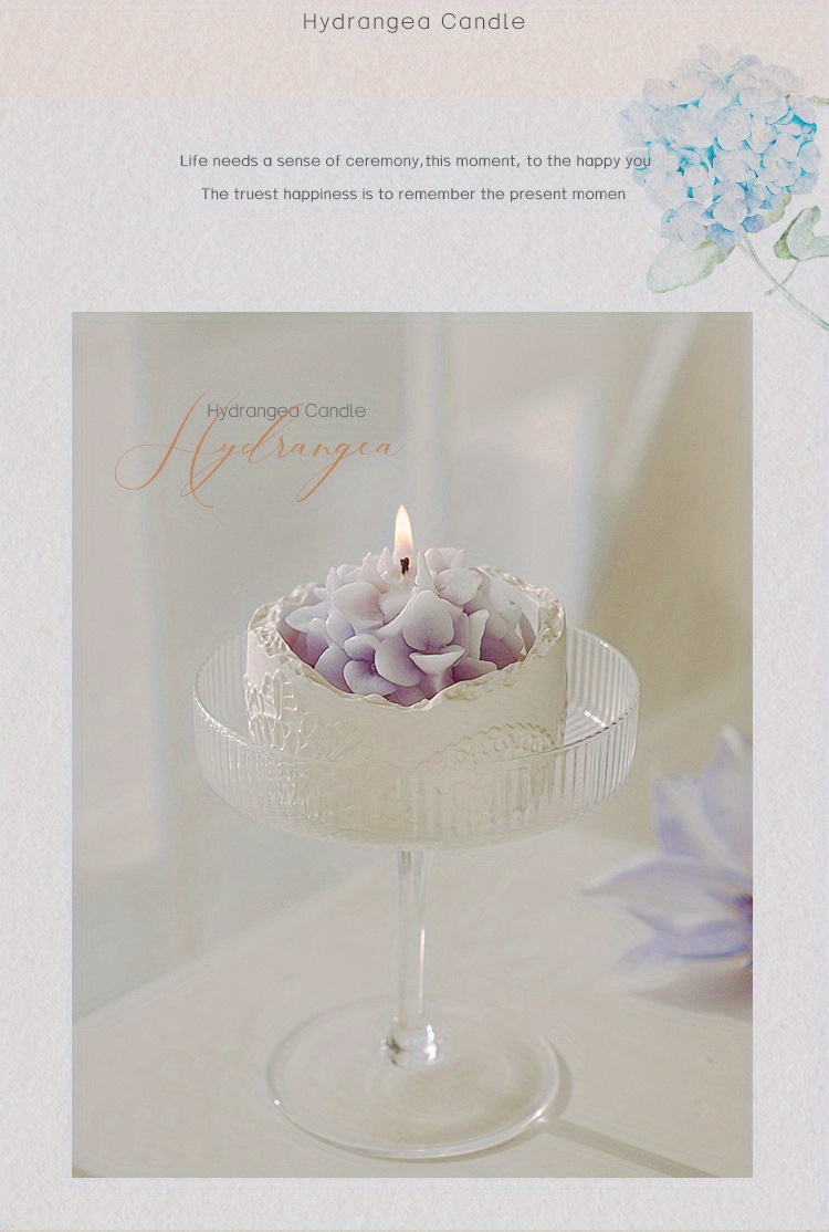 Candle in a Hydrangea Cup, Perfect for Women'S Day, Serves As a Fragrant Decorative Piece And Makes an Excellent Birthday Gift, Ideal for Celebrations And Gatherings