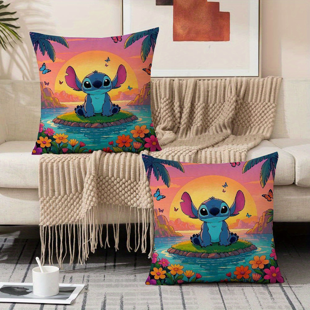 2 pack     angel themed polyester throw pillow covers 18x18 inches decorative cushion cases for sofa living room outdoor decor details 1