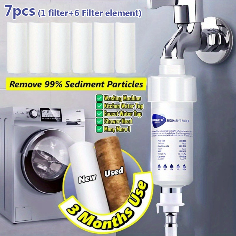 Image of 7pcs Pack 7pcs Sediment Water Filter Suitable For Washing Machine, Shower Head, Shower Faucet, Water Heater, Toilet - 5 Faucet Filter, Plastic Filter For Purifier