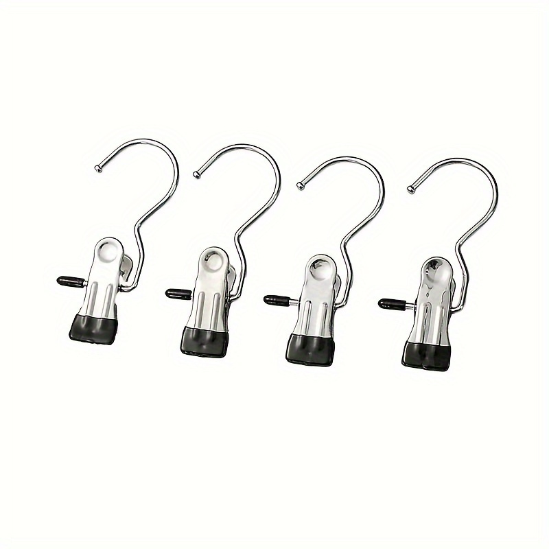 10pcs Metal Pants Hangers with Clips, Multi-Functional Stainless Steel Clothes Hangers, Space-Saving Closet Organizer for Household Storage, Hat and Clothing Rack Accessories
