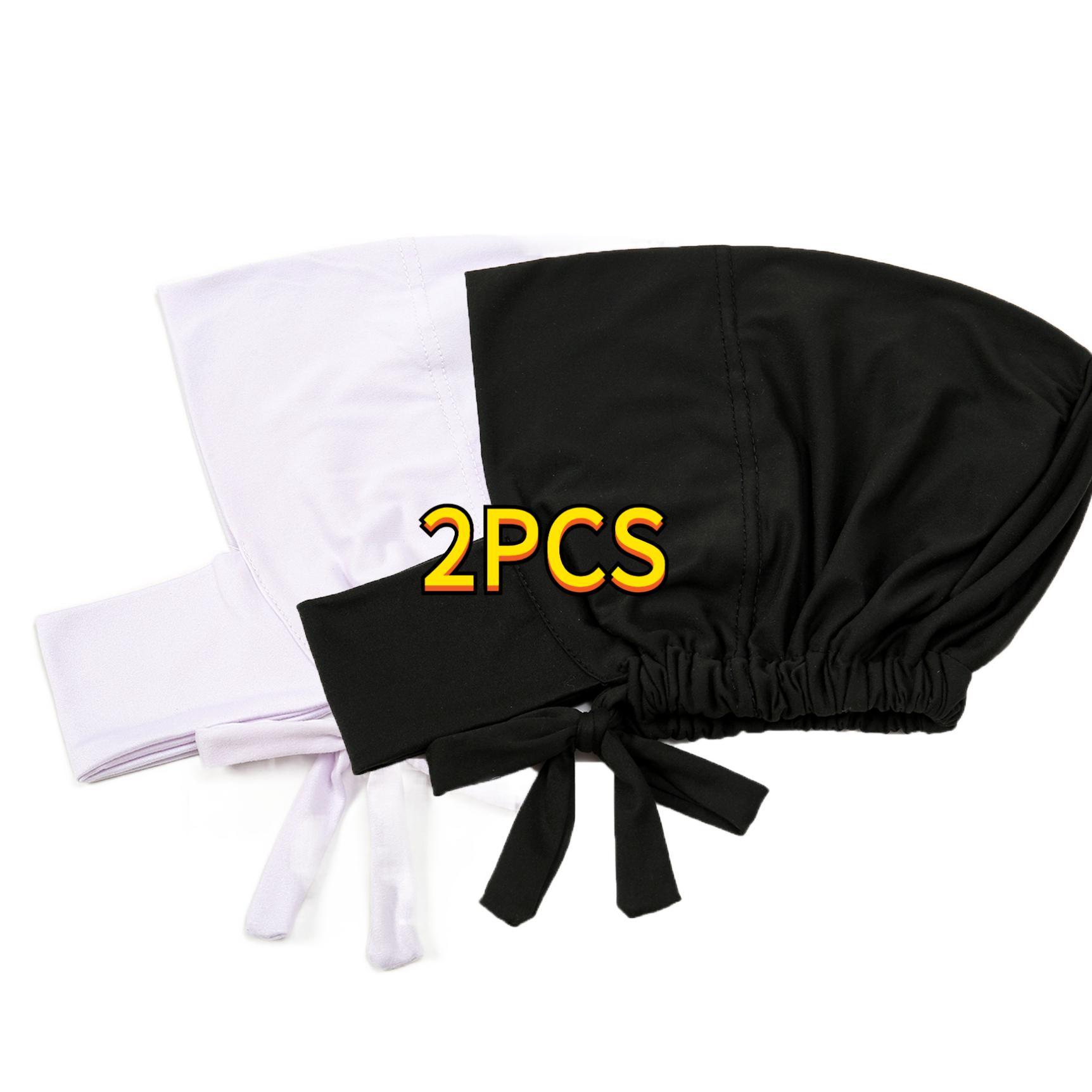 Image of 2/4pcs Women' Wrap-neck Tie-back Hats, Soft And Breathable, Suitable For Daily Home Use And Outdoor Travel As A Base Hat, Easy And Quick To Wear