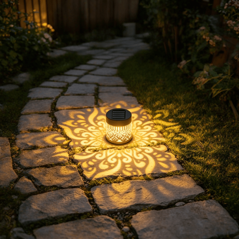 TEMU Lampes Solaires Intelligentes, de Paysage Solaires Mandala, Convient pour Piliers de Jardin, Patios, Arrière-cours, Décoration de Cour, , Lampes