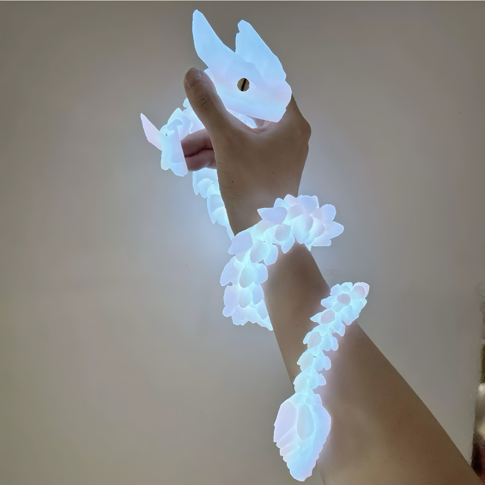 3d printed glow in the   dragon statue multi jointed articulated body random colored eyes durable plastic home decor desktop art display unique birthday xmas gift for teens adults 14 Product details 3