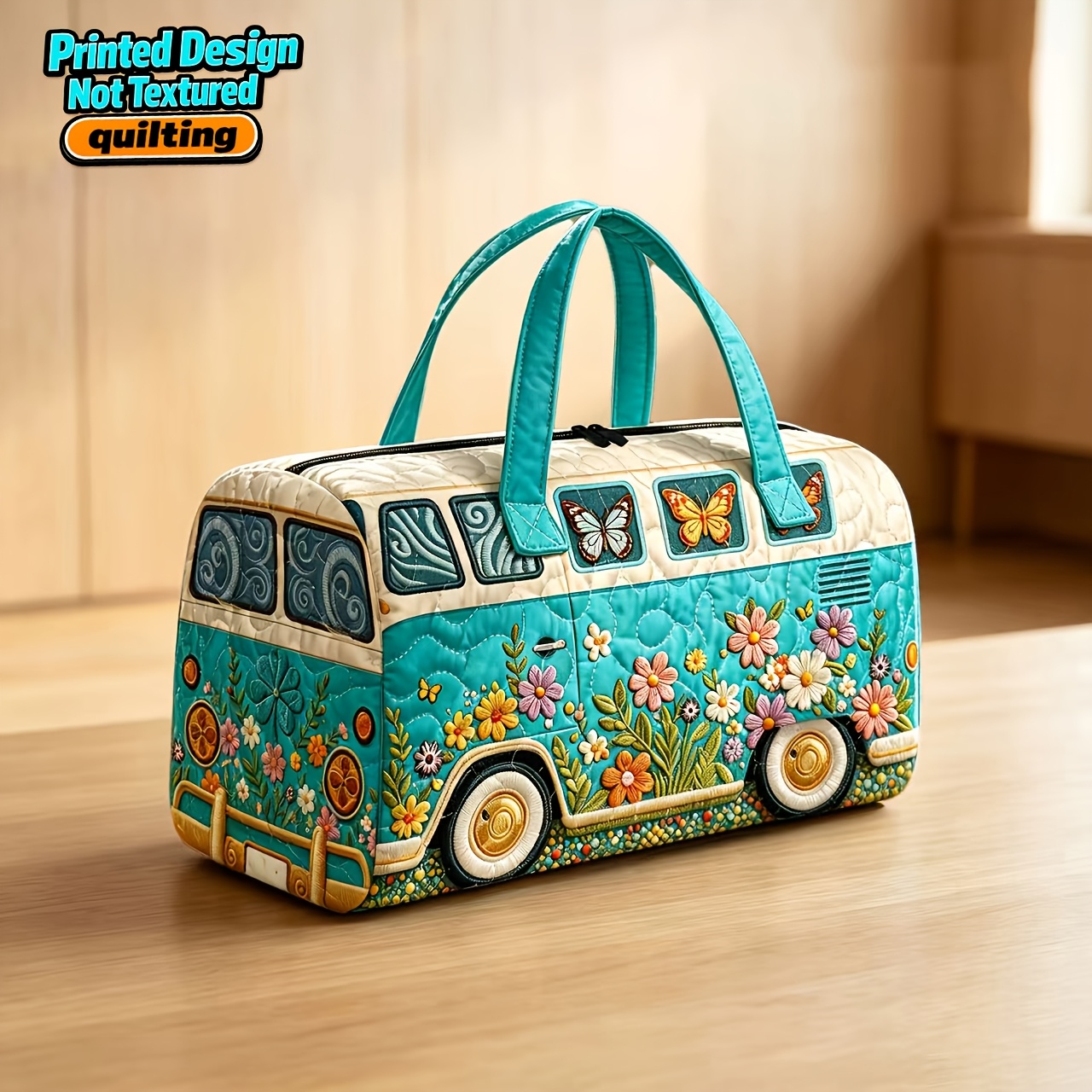 TEMU Sac fourre-tout de voyage, motif imprimé - texture. Grand sac de voyage pour femmes, organisateur de bagages de voyage d'extérieur matelassé à