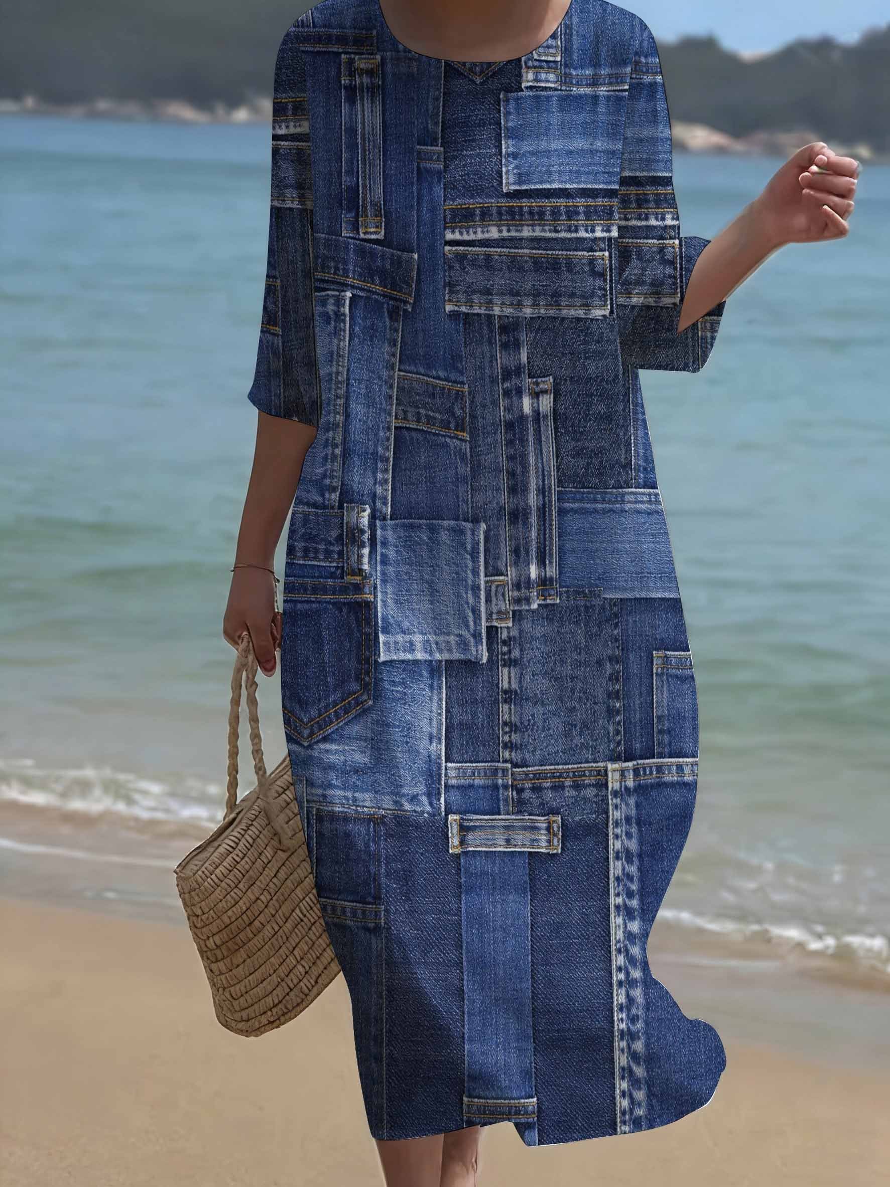 women denim dress sold on Temu United States
