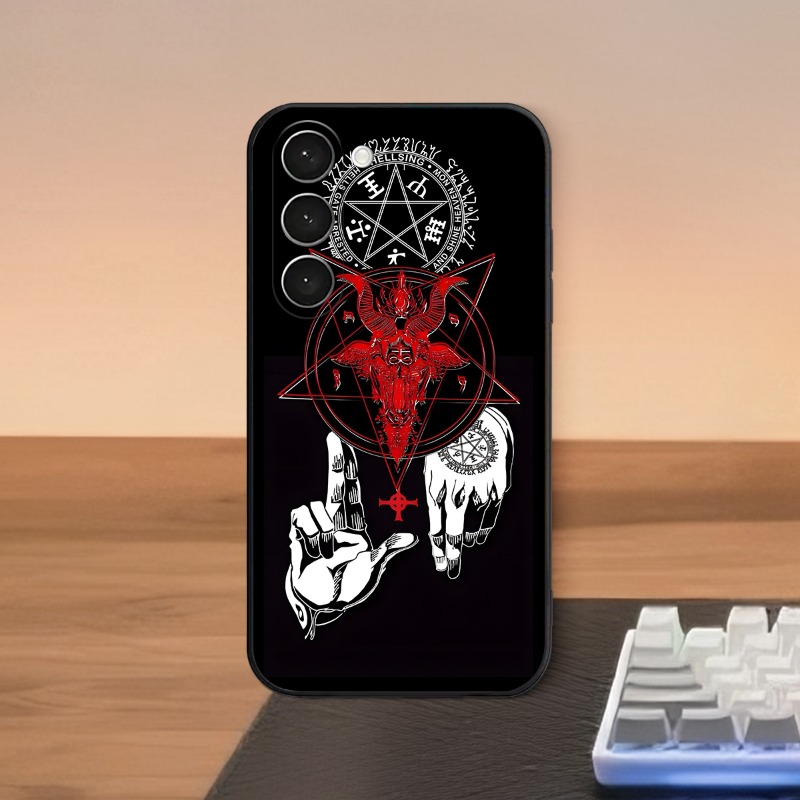 TEMU Phone Case: Warner Supernatural Baphomet And Hand Symbols Phone Case Compatible With Galaxy