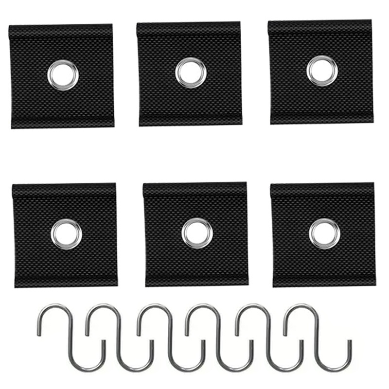 TEMU 12pcs Set (includes 6 Hanging Cloths And 6 Hooks) Nylon Rv Awning Hooks - Multifunctional Hooks For Curtains, Clotheslines, And Tents, Suitable